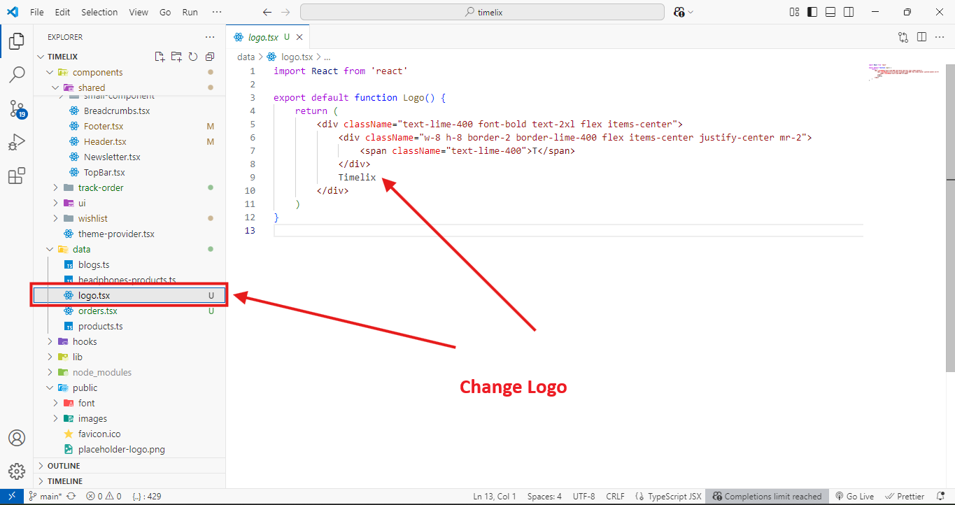 2.2. Change Logo