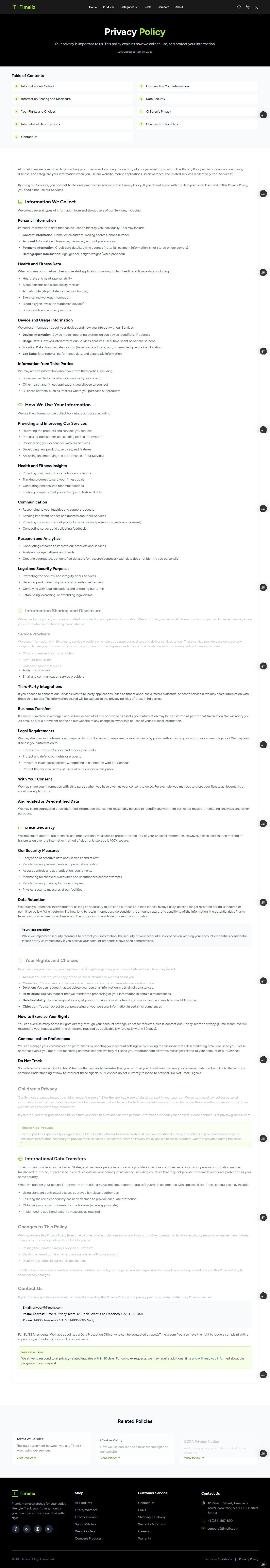 Privacy Policy Page