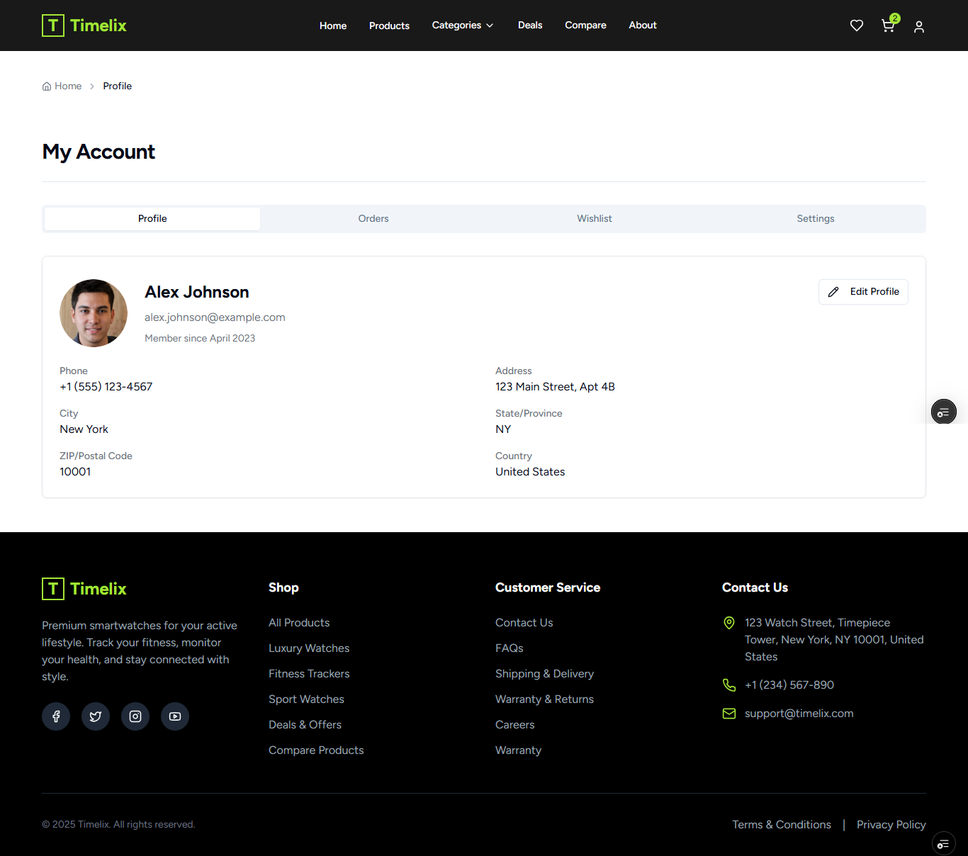 Profile Page