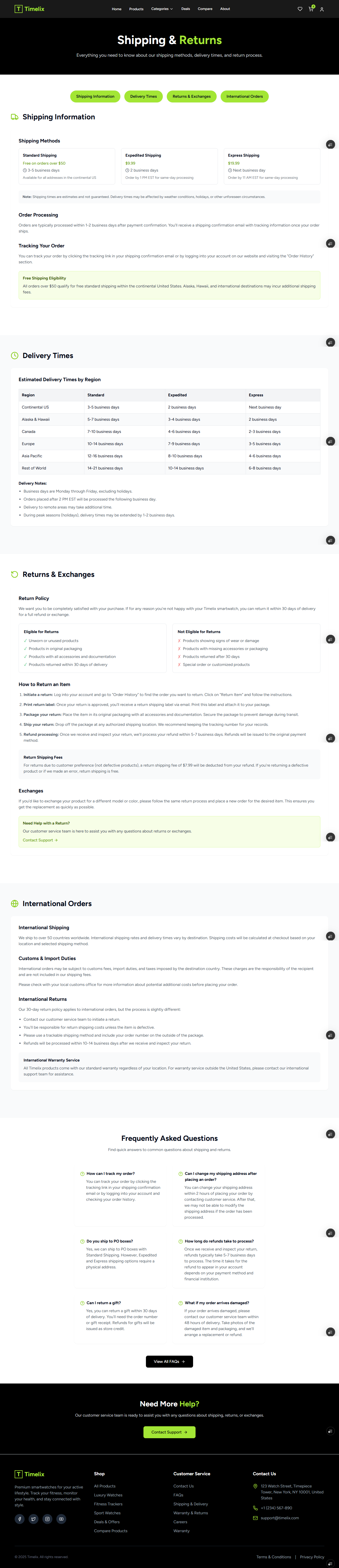 Shipping Page